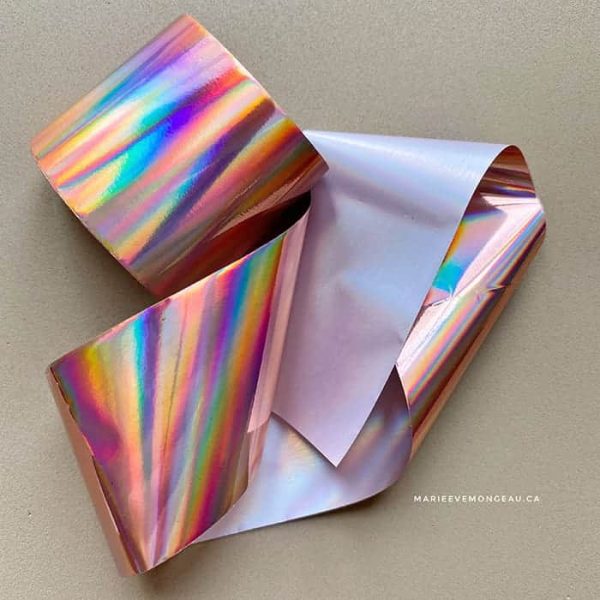 Papier transfert (foil) | Rose gold holographique 100 cm
