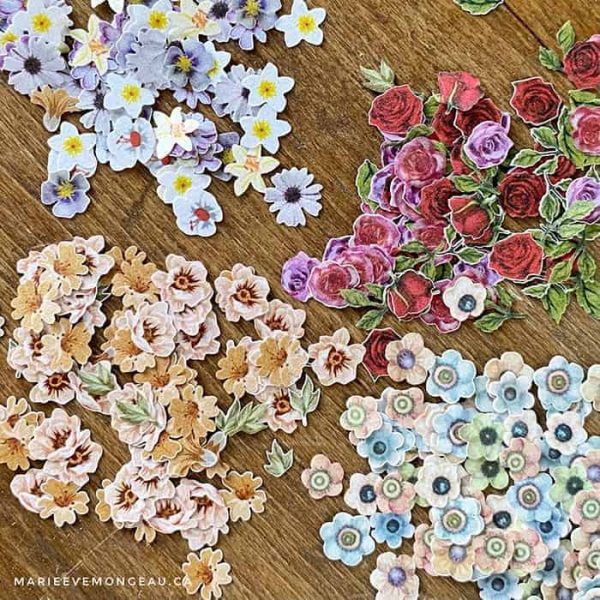 Paillettes en carton | Fleurs